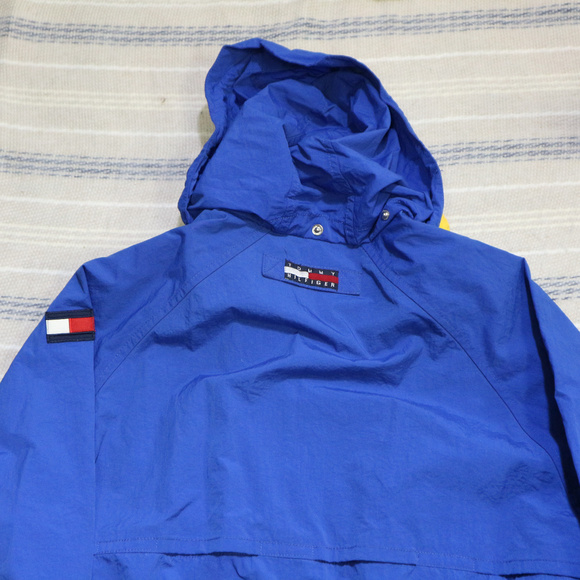 VTG TOMMY HILFIGER Hidden Hood Vented Zip Jacket Sz Small US Men - Picture 5 of 8